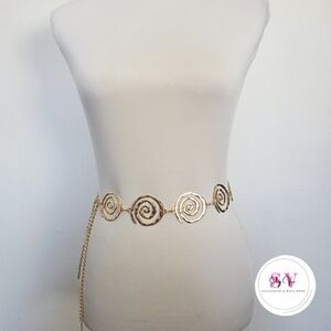 Gold Spiral Chain Belt